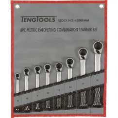 8 Piece Ratcheting Spanner Set (Handy Tool Roll)